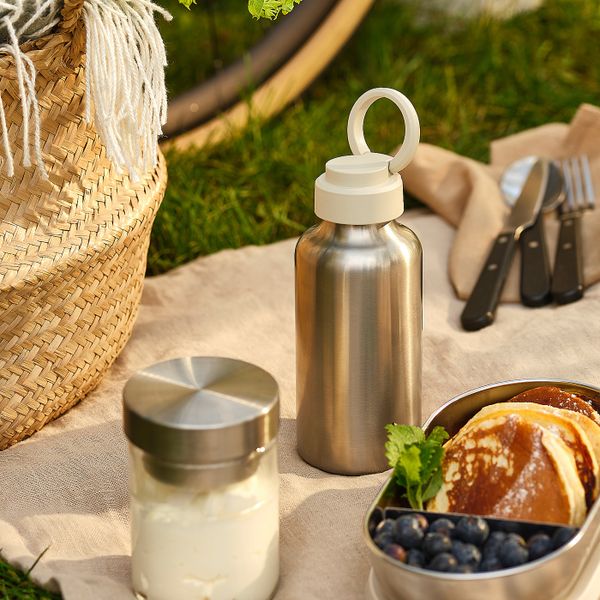 Бутылка для воды, нержавеющая сталь/бежевый 0.5 л IKEA ENKELSPÅRIG ЭНКЕЛЬСПОРИГ 904.972.08 - фото 4