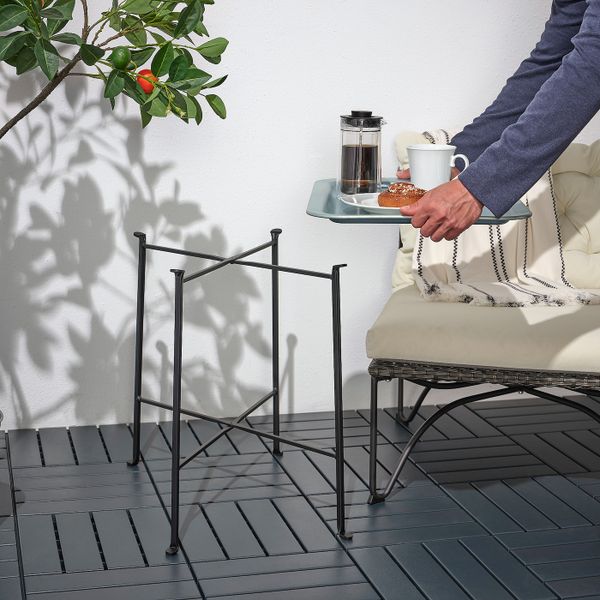 Сервировочный столик для дома/улицы, темно-серый/серый 56x36 см IKEA KUNGSHATT КУНГСХАТТ 704.626.91 - фото 4