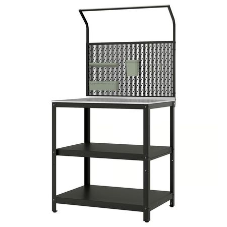 GRILLSKÄR Кухонный островок с задней панелью - нержавеющ сталь/для сада 86x61x176 см