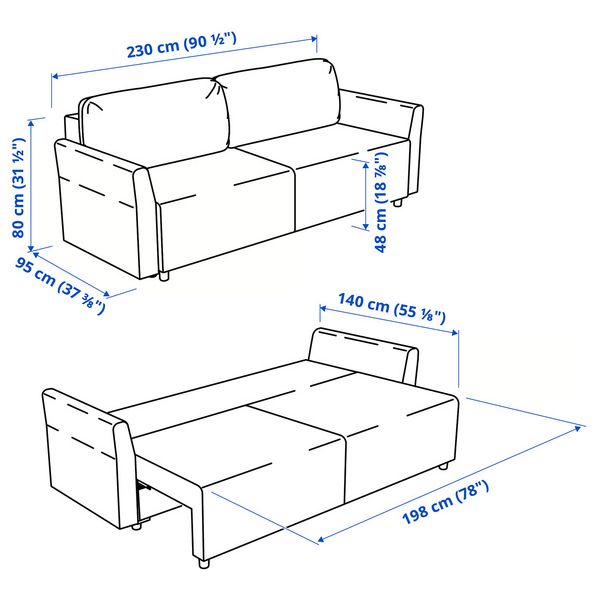 IKEA, дополнительный ракурс - схема-чертеж с размерами