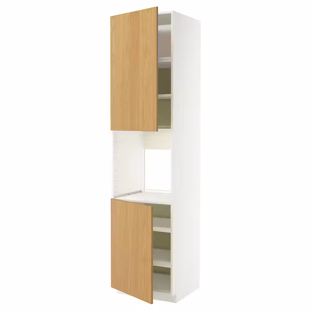 METOD Высок шкаф д/духовки/2дверцы/полки - фото 1