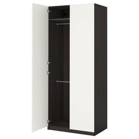 Гардероб ПАКС, черно-коричневый, Танем белый (100x60x236 см)