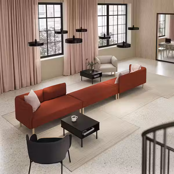 LILLEHEM 6-м модульный диван - Gunnared/коричнево-красный дерево - фото 2