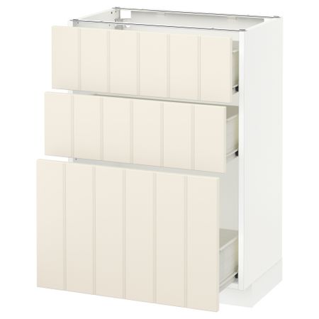 Напольный шкаф с 3 ящиками МЕТОД / ФОРВАРА, белый, Хитарп белый с оттенком