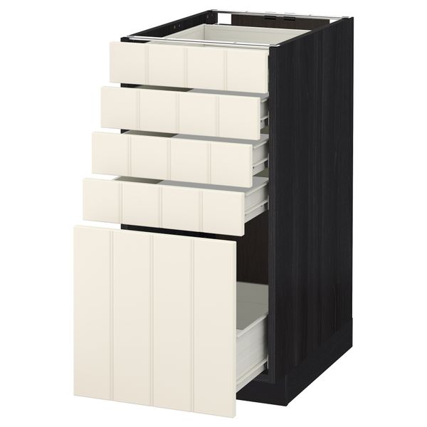 Напольный шкаф с 5 ящиками МЕТОД / ФОРВАРА, черный, Хитарп белый с оттенком - схема-чертеж с размерами