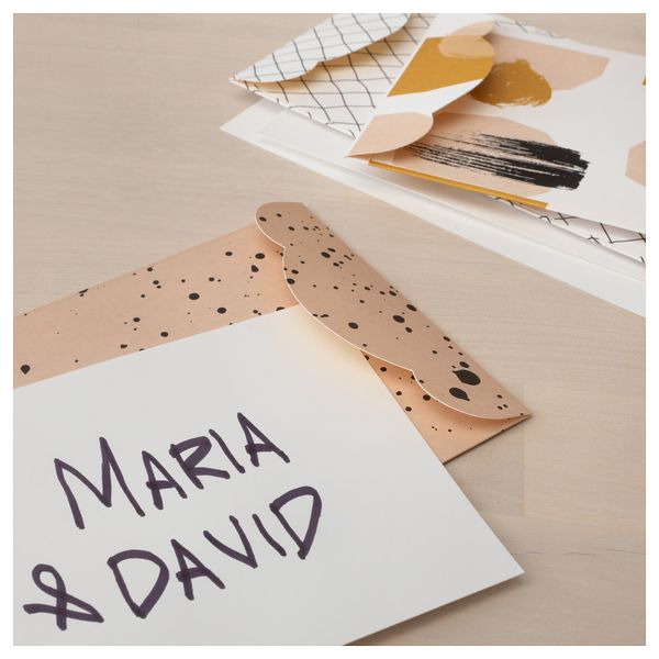 Открытка с конвертом ЛАНКМОЙ, белый черный, розовый (10x19 см) - фото 2