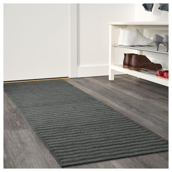 Ковер, безворсовый ЛИНЭС, темно-серый (65x198 см) - схема-чертеж с размерами