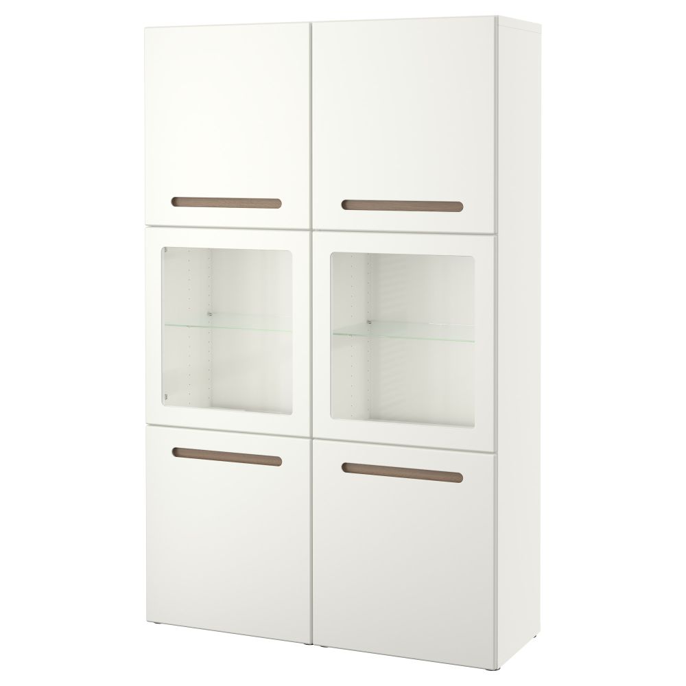 Комбинация для хранения со стеклянными дверцами БЕСТО, Марвикен белый прозрачное стекло (120x40x192 см) - фото 1