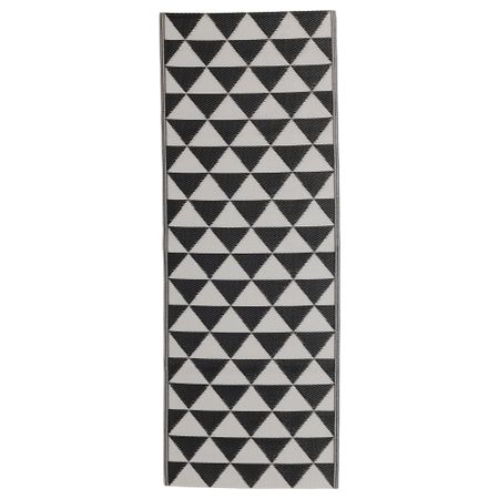 Ковер безворсовый, для дома/улицы СОММАР 2018, черный/серый (75x200 см)