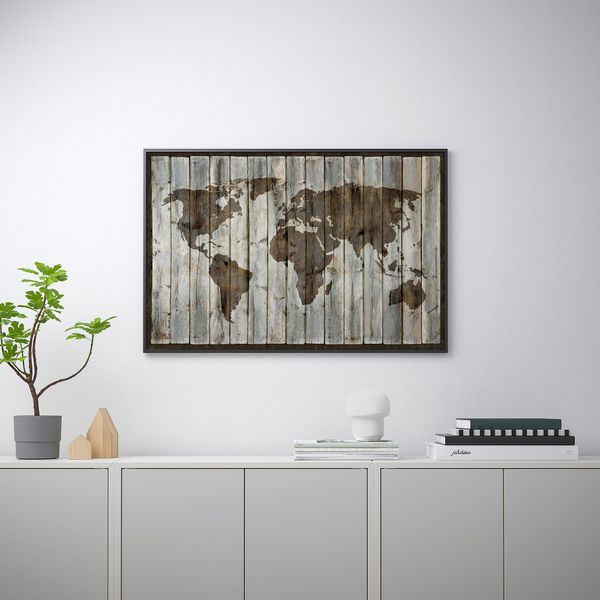 Постер, Карта мира, 91x61 см IKEA DRÖMBILD ДРЁМБИЛЬД 504.418.45 - схема-чертеж с размерами