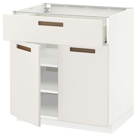 Напольный шкаф + ящик, 2 дверцы МЕТОД / ФОРВАРА, белый, Мэрста белый