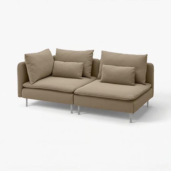 SÖDERHAMN 3-местный диван - с открытым торцом/Johanneshov коричнево-бежевый - фото 1