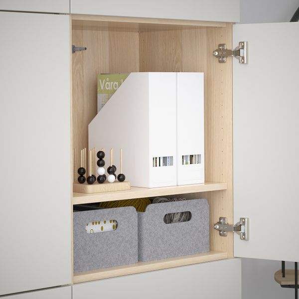 Комбинация для хранения с дверцами, под беленый дуб/Лаппвикен светло-серый 120x40x192 см IKEA БЕСТО 292.471.62 - схема-чертеж с размерами