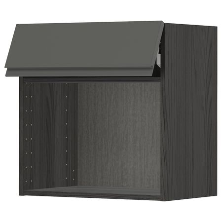 Навесной шкаф для СВЧ-печи, черный, Воксторп темно-серый 60x60 см IKEA МЕТОД 393.108.79
