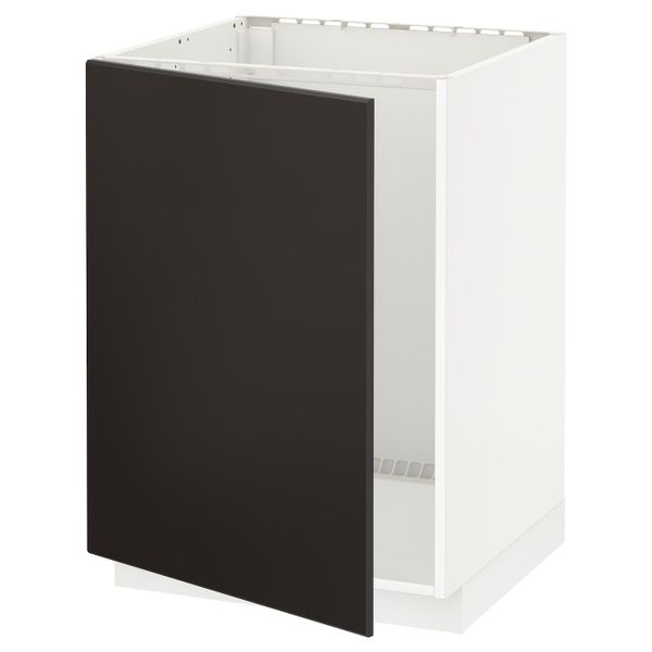 Напольный шкаф для раковины, белый/Кунгсбакка антрацит 60x60 см IKEA METOD МЕТОД 392.195.83 - схема-чертеж с размерами