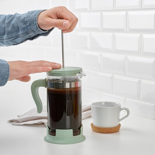 Кофе-пресс, заварочный чайник, стекло/нержавеющая сталь светло-зеленый 1 л IKEA UPPHETTA УПХЕТТА 605.151.62 - фото 4