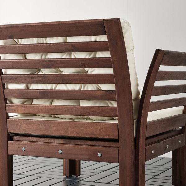 Садовое кресло, коричневая морилка/Куддарна бежевый IKEA ÄPPLARÖ ЭПЛАРО 094.139.11 - схема-чертеж с размерами