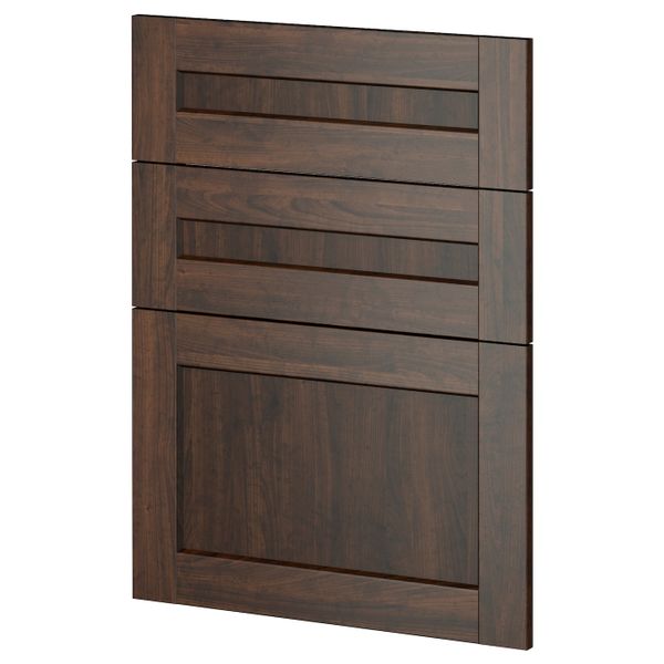 3 фасада для посудомоечной машины, Эдсерум коричневый 60 см IKEA METOD МЕТОД 894.498.69 - фото 1