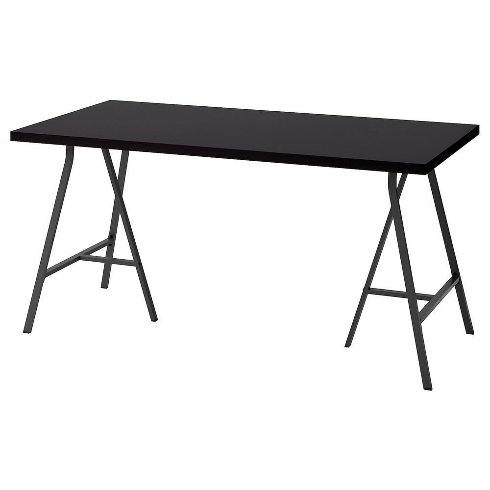 Стол, черно-коричневый/серый 150x75 см IKEA LINNMON ЛИННМОН / LERBERG ЛЕРБЕРГ 892.793.53 - схема-чертеж с размерами