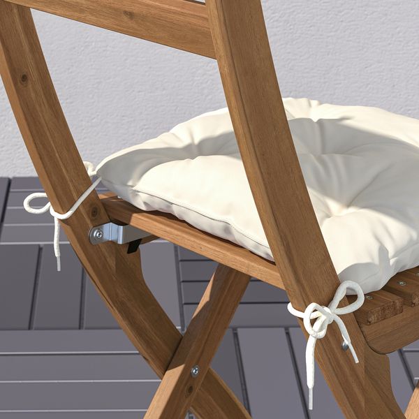 Садовый стул, складной темно-коричневый, Kuddarna бежевый IKEA ASKSTOCKHOLM СТОКГОЛЬМMEN АСКХОЛЬМЕН 295.292.13 - схема-чертеж с размерами