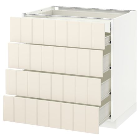 Напольный шкаф 4 фронтальных, 2 низких, 3 средних ящ, белый/Хитарп белый с оттенком 80x60 см IKEA МЕТОД / ФОРВАРА 692.619.00