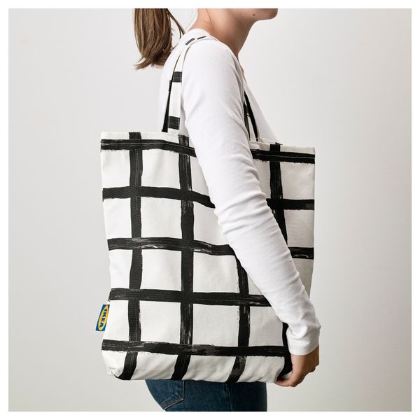 Сумка ТРЕБЛАД, белый/черный - схема-чертеж с размерами