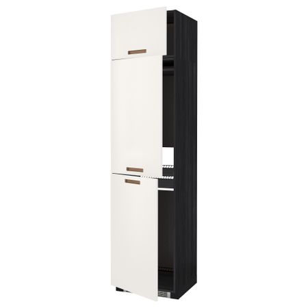 Высокий шкаф для холодильника или морозильника, с 3 дверями МЕТОД, черный, Мэрста белый (60x60x240 см)