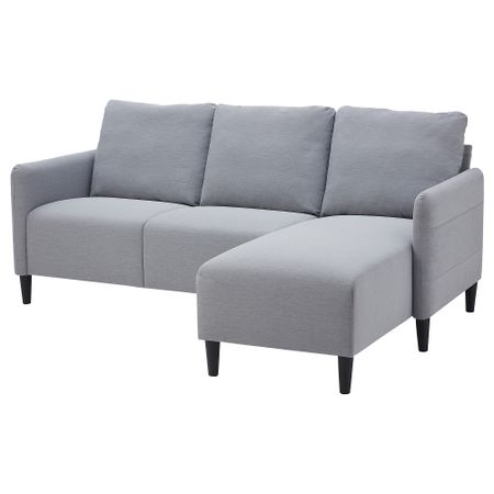 3-местный диван, с козеткой, Knisa светло-серый IKEA ANGERSBY 604.990.77