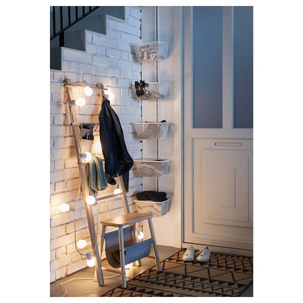 Настенная шина, корзина АЛЬГОТ, белый (30x22x197 см) - схема-чертеж с размерами