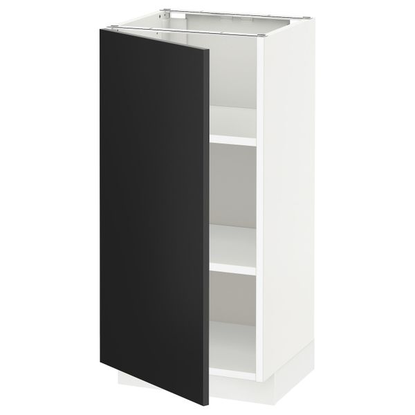 Напольный шкаф с полками, белый/Юдевалла антрацит 40x37 см IKEA METOD МЕТОД 992.403.60 - схема-чертеж с размерами