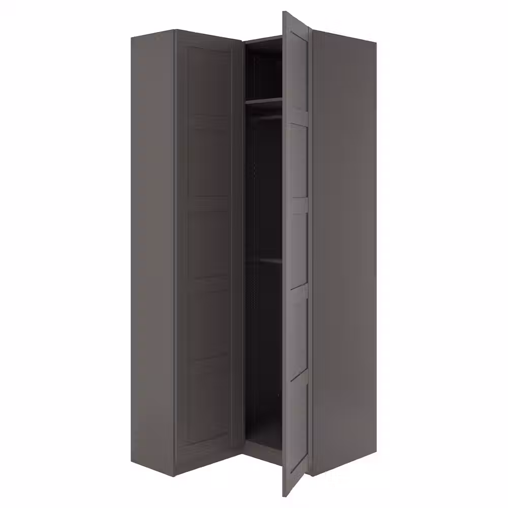 PAX / BERGSBO Гардероб угловой - темно-серый/темно-серый 111/88x236 см - схема-чертеж с размерами