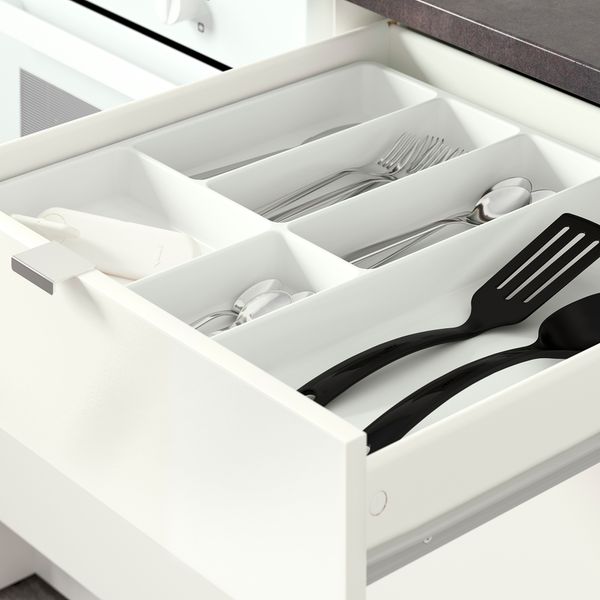 Напольный шкаф с дверцами и ящиком, глянцевый белый, 180 см IKEA KNOXHULT КНОКСХУЛЬТ 303.268.08 - фото 4