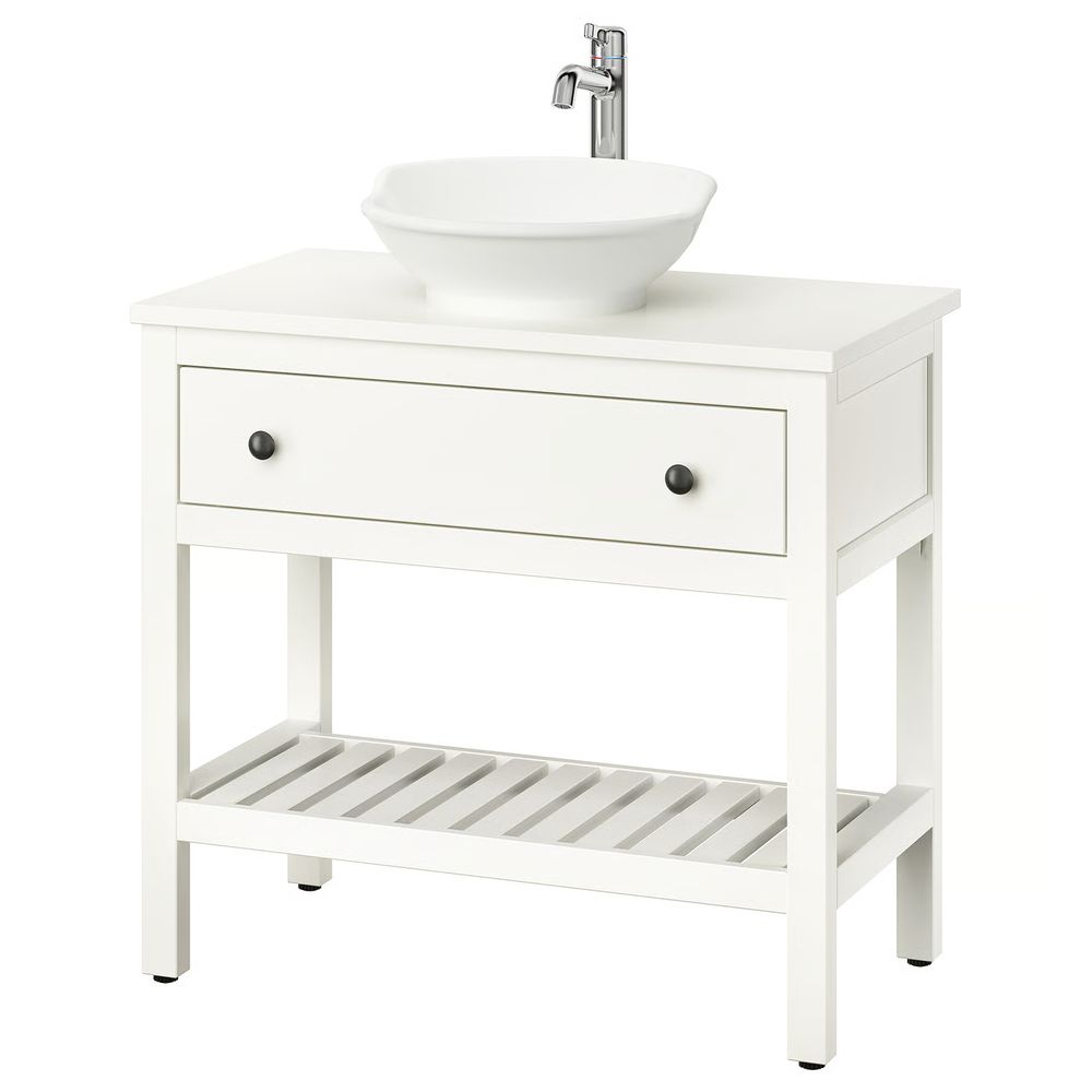 HEMNES / VÄSTERSJÖN Шкаф с ящиком/раковина/смеситель - белый 82x48x90 см - фото 1