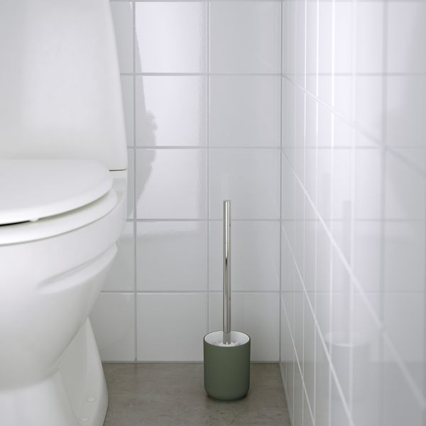 Щетка для унитаза, серо-зеленый IKEA EKOLN ЭКОЛЬН 204.968.01 - схема-чертеж с размерами