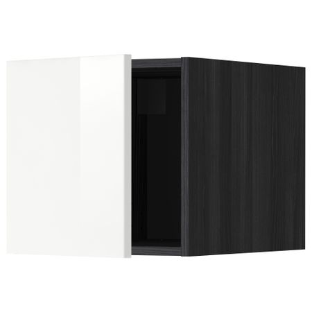 Верхний шкаф МЕТОД, черный, Рингульт белый (40x40 см)