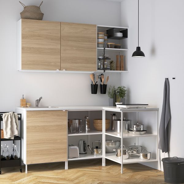Угловая кухня, белый, под дуб IKEA BEGIVENHET БЕГИВЕНХЕТ 593.381.46 - фото 3