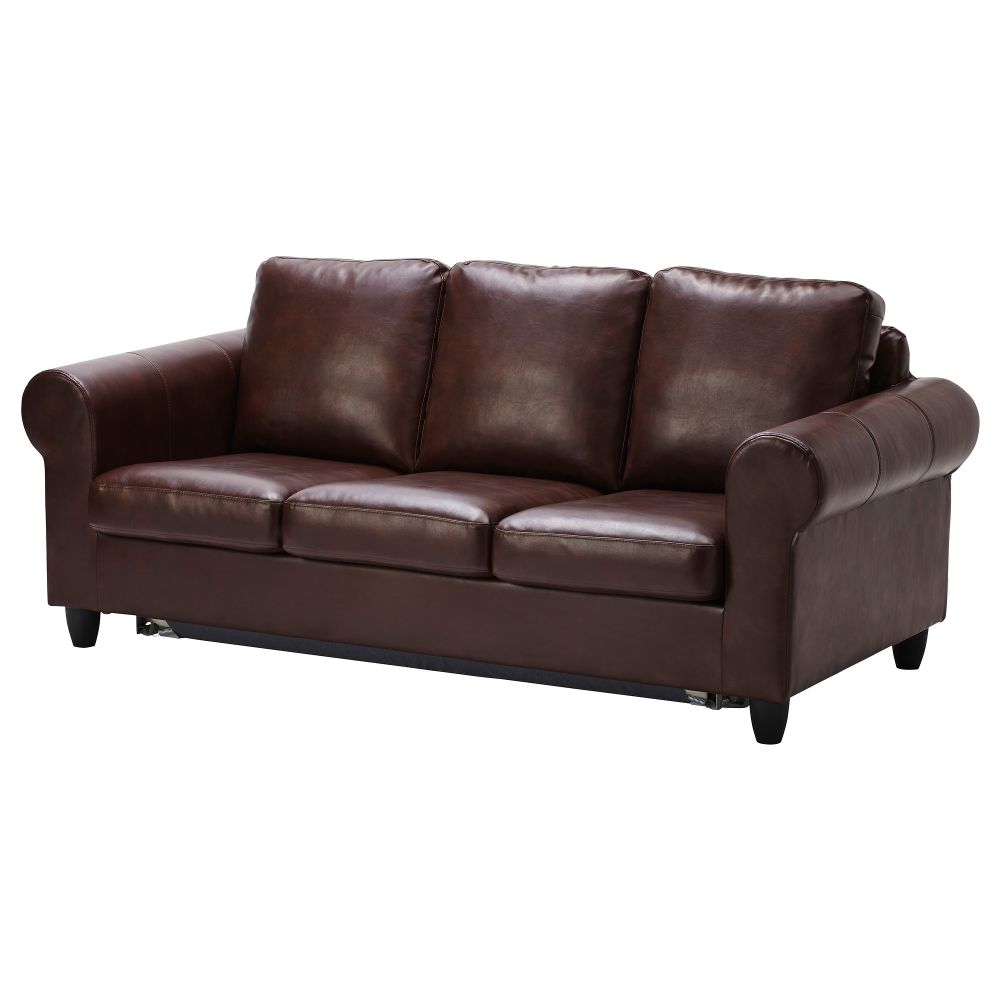 Диван-кровать ФИКСХУЛЬТ, Раггиг темно-коричневый, под мрамор - фото 1