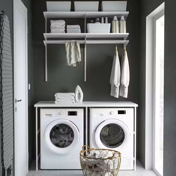 ENHET Комбинация д/хранения - белый/белый ламинат 139x63.5x87.5 см - фото 2