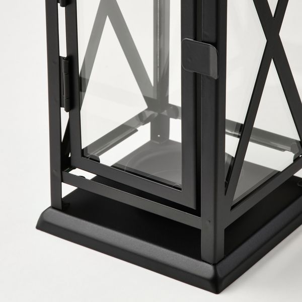 Фонарь для греющей свечи, для дома, улицы, 22 см, черный IKEA BEFÄSTA БЕФЭСТА 705.480.96 - фото 3