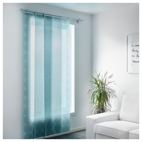 Узкая гардина ЛИЛЛЕРЭД, бирюзовый (60x300 см) - фото 2