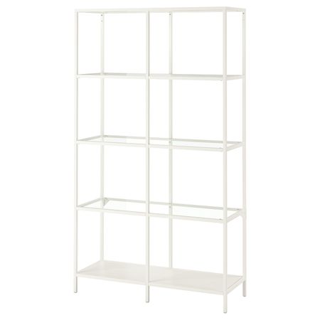 Стеллаж, белый/стекло 100x175 см IKEA VITTSJÖ ВИТШЁ 203.834.32