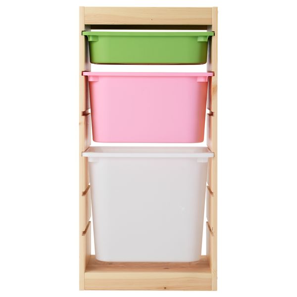 Комбинация для хранения ТРУФАСТ, сосна, разноцветный (44x30x91 см) - схема-чертеж с размерами