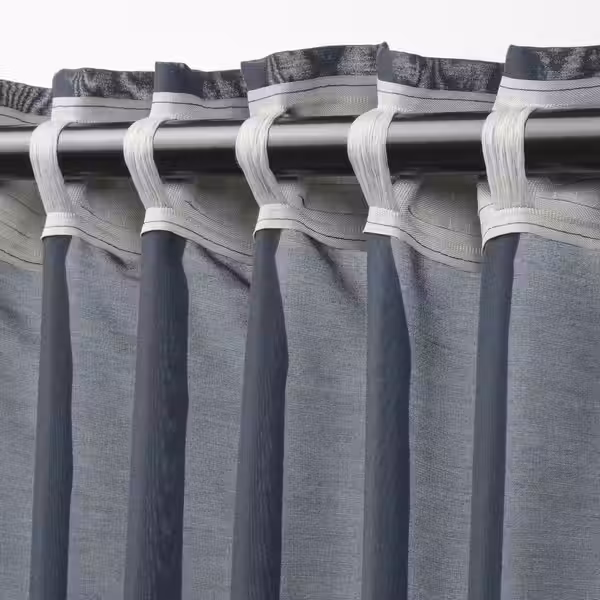 STENFRÖ СТЕНФРЁ Гардины, 2 шт. - темно-синий/с лентой 145x300 см - фото 4