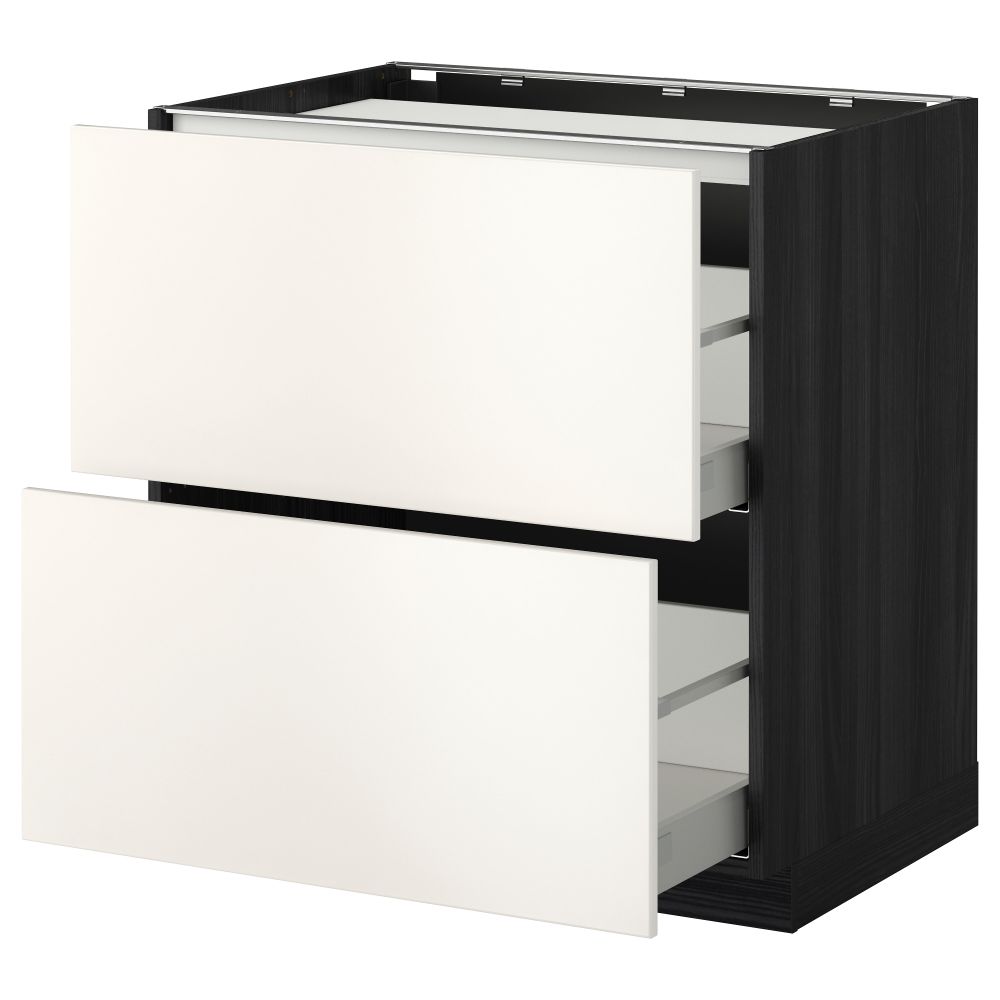 Напольный шкаф, 2 фронтальных панели, 3 ящика МЕТОД / МАКСИМЕРА, черный, Тингсрид черный - фото 1