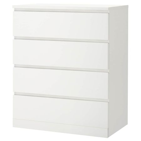 Комод с 4 ящиками, белый 80x100 см IKEA MALM МАЛЬМ 104.035.72