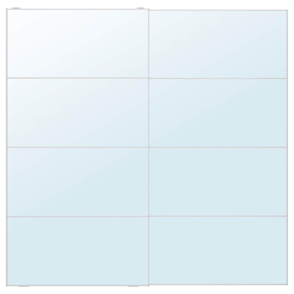 Пара раздвижных дверей, зеркальное стекло 200x201 см IKEA AULI АУЛИ 893.111.69 - фото 1