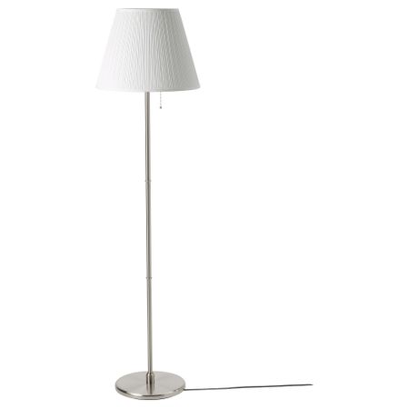 Светильник напольный, белый, никелированный IKEA KRYSSMAST КРИСМАСТ, MYRHULT МЮРХУЛЬТ 493.859.92