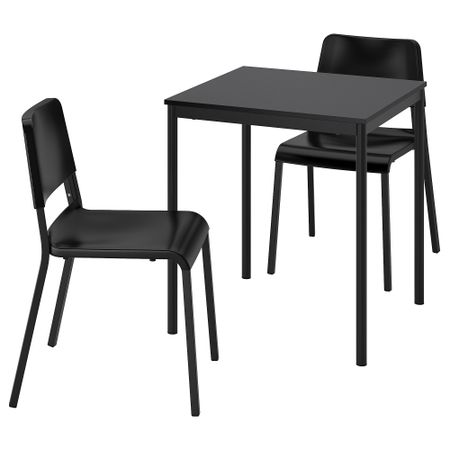 Стол и 2 стула, черный, черный, 67x67 см IKEA TEODORES ТЕОДОРЕС, SANDSBERG САНДСБЕРГ 594.942.74