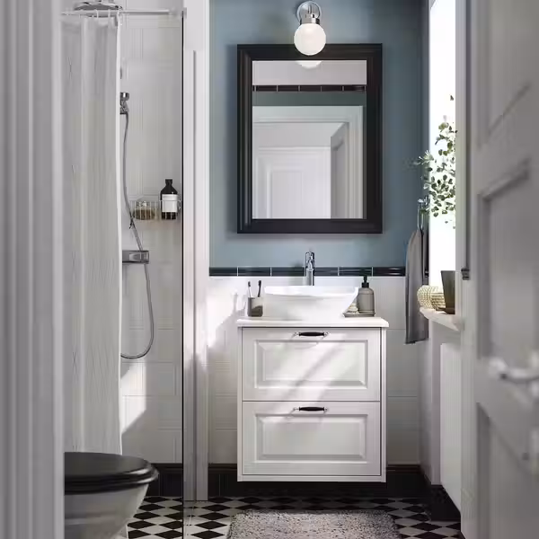 TÄNNFORSEN ТАННФОРСЕН / VÄSTERSJÖN ВЭСТЕРШЁН Шкаф с ящиками/раковина/смеситель - фото 2