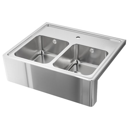 Двойная мойка, видимая фронт стенка, нержавеющая сталь 80x69 см IKEA BREDSJÖN БРЕДШЁН 003.743.63